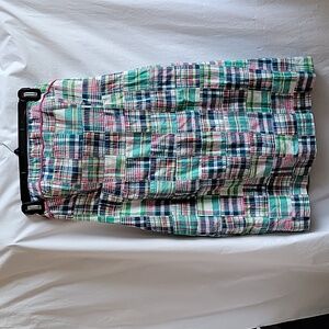 Strapless Plaid Vineyard Vines Dress with Pink Sash Size 4